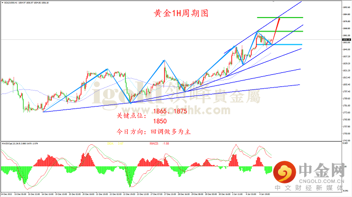2023年1月5日黄金走势图